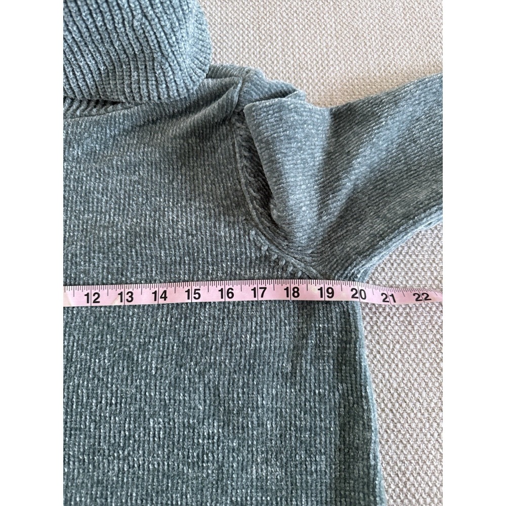 Soft Surroundings Sweater Womens Size M Sage Cowl Neck Relaxed Knit Chenille Top - Picture 10 of 11